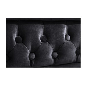 Zoom sur le motif du canapé 3 places droit EDGAR noir