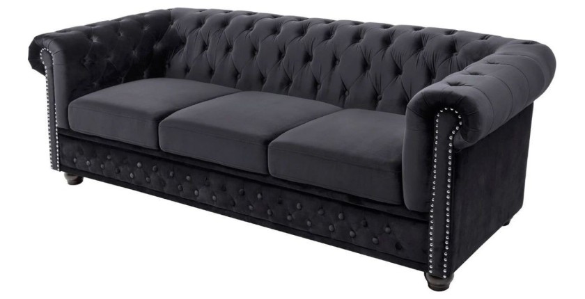 Canapé 3 places droit EDGAR noir