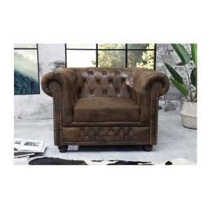 Fauteuil EDGAR marron vu de face