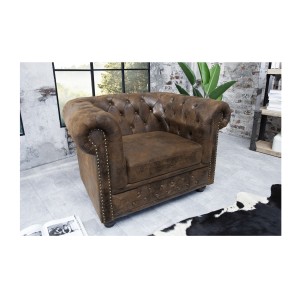 Fauteuil EDGAR marron mis en situation