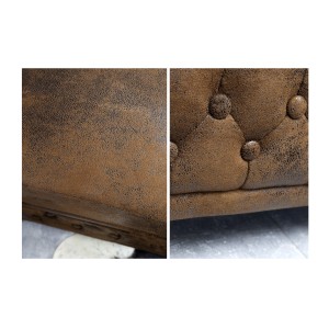 Zoom sur les détails du fauteuil EDGAR marron