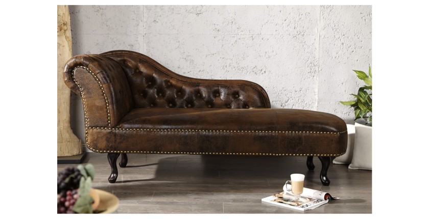 Méridienne EDGAR marron vu de face