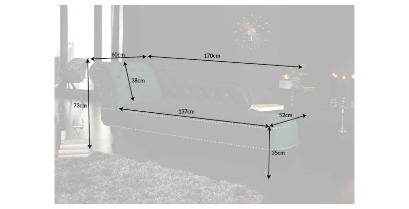 Dimensions de la méridienne EDGAR verte
