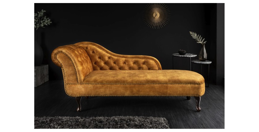 Méridienne EDGAR jaune moutarde vu de face