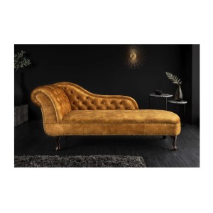 Méridienne EDGAR jaune moutarde vu de face