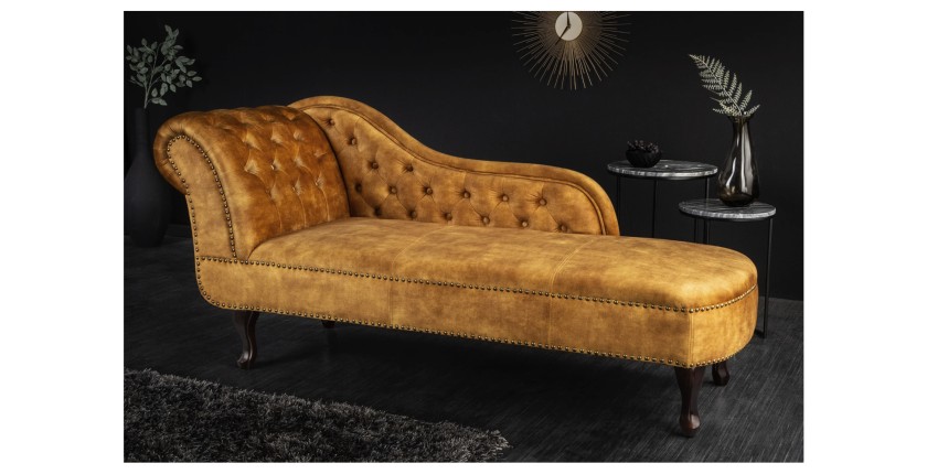 Méridienne EDGAR jaune moutarde mise en situation