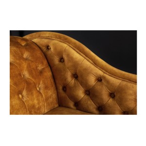 Zoom sur le dossier de la méridienne EDGAR jaune moutarde