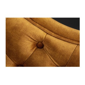 Zoom sur les détails de la méridienne EDGAR jaune moutarde