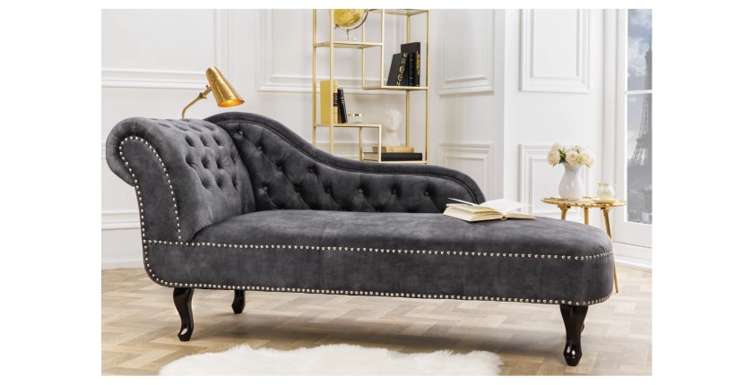 Méridienne EDGAR grise perle vu de face