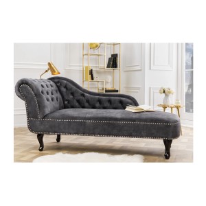 Méridienne EDGAR grise perle vu de face