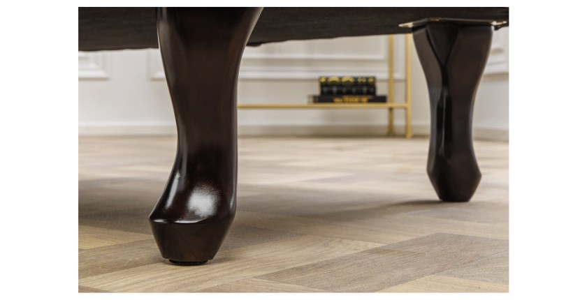 Zoom sur les pieds de la méridienne EDGAR grise perle