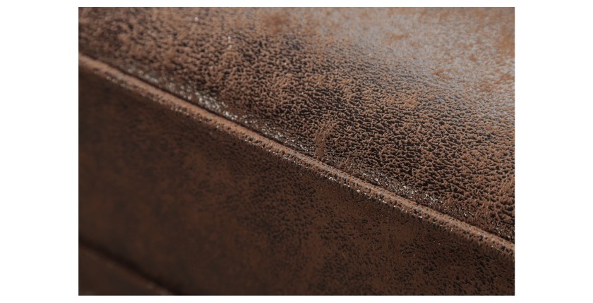 Zoom sur l'assise du canapé d'angle EDGAR marron