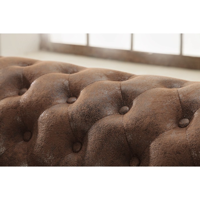 Ecksofa EDGAR – Schokoladenbraun – 4 Sitzer – Rechter Winkel im Barockstil