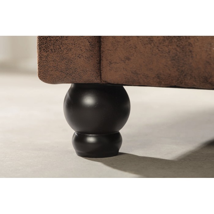 Ecksofa EDGAR – Schokoladenbraun – 4 Sitzer – Rechter Winkel im Barockstil