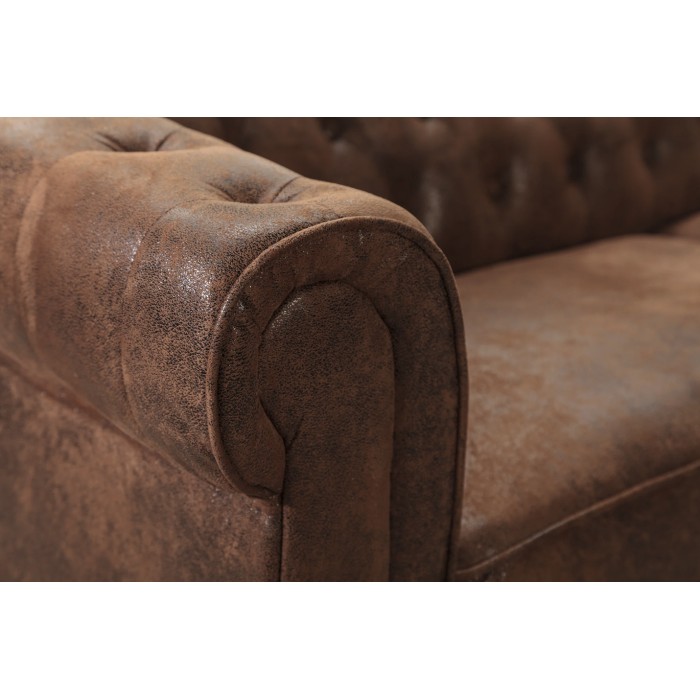 Ecksofa EDGAR – Schokoladenbraun – 4 Sitzer – Rechter Winkel im Barockstil