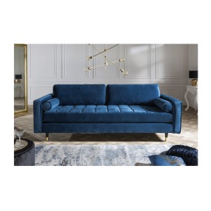 Canapé 3 places KOLIRI bleu mis en situation