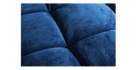 Zoom sur l'assise du canapé 3 places KOLIRI bleu