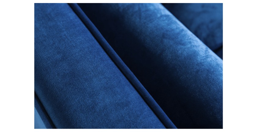 Zoom sur les coutures du canapé 3 places KOLIRI bleu