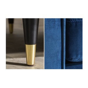 Zoom sur les détails du canapé 3 places KOLIRI bleu