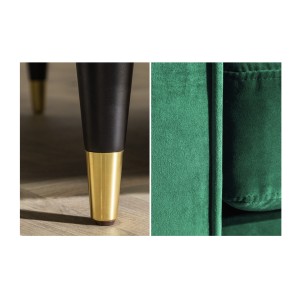 Zoom sur les détails du canapé 3 places KOLIRI vert émeraude