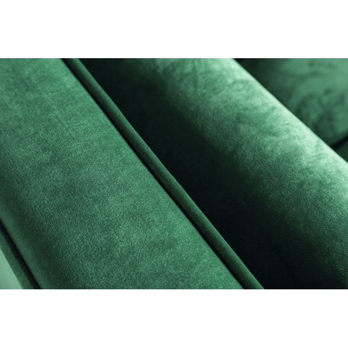 Sofá KOLIRI de 3 plazas en verde esmeralda – Sofá de diseño en terciopelo con estructura de madera maciza