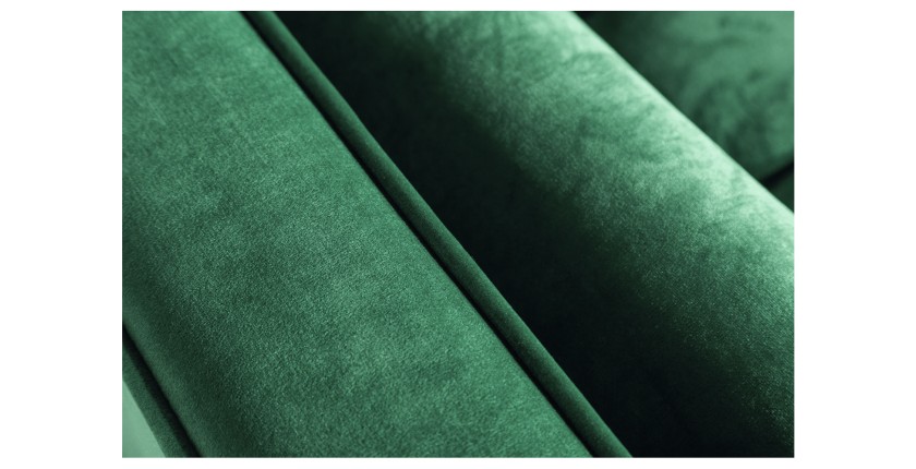 Zoom sur les coutures du canapé 3 places KOLIRI vert émeraude