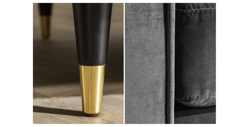 Zoom sur les détails du canapé 3 places KOLIRI gris