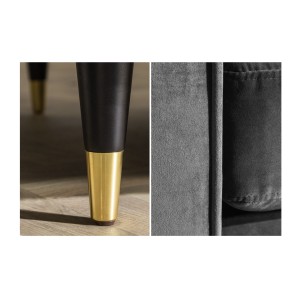 Zoom sur les détails du canapé 3 places KOLIRI gris