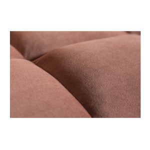 Zoom sur l'assise du canapé 3 places KOLIRI rose poudré