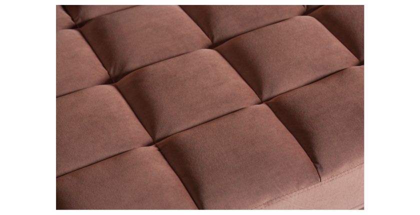 Zoom sur les motifs de l'assise du canapé 3 places KOLIRI rose poudré