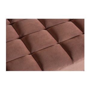 Zoom sur les motifs de l'assise du canapé 3 places KOLIRI rose poudré