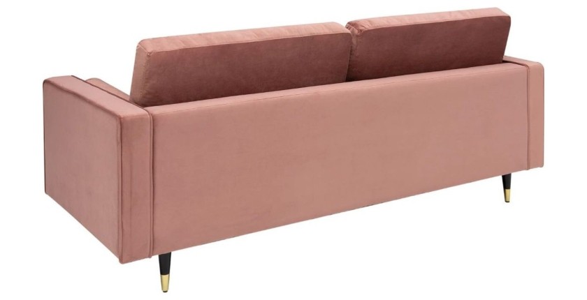 Canapé 3 places KOLIRI rose poudré vu de dos