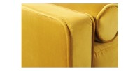 Zoom sur la tranche du canapé droit 3 places KOLIRI jaune