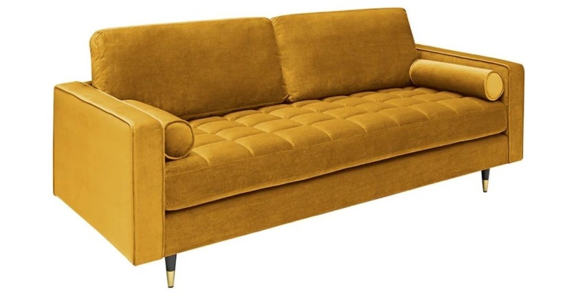 Canapé droit 3 places KOLIRI jaune