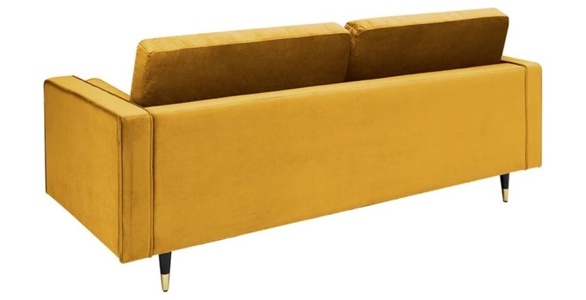 Canapé droit 3 places KOLIRI jaune vu de dos