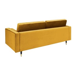 Canapé droit 3 places KOLIRI jaune vu de dos