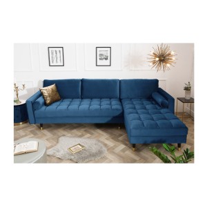 Canapé d'angle KOLIRI bleu vu de face