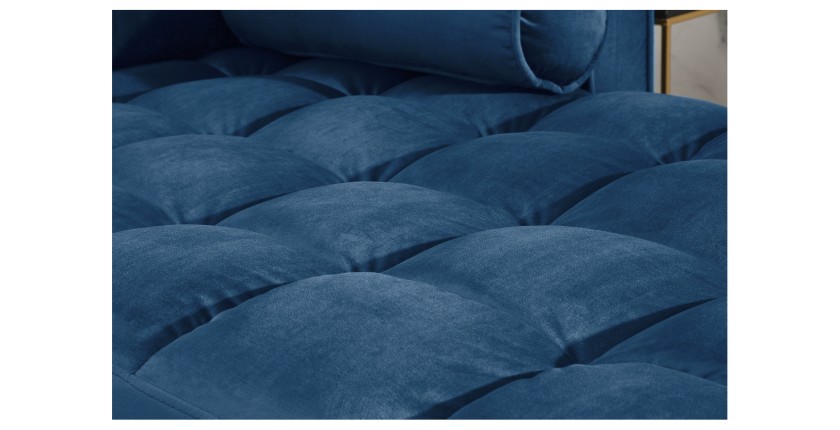 Zoom sur l'assise du canapé d'angle KOLIRI bleu