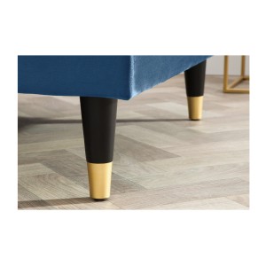 Zoom sur les pieds du canapé d'angle KOLIRI bleu