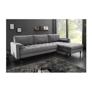 Canapé d'angle KOLIRI gris vu de côté