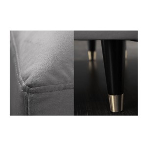 Zoom sur les détails du canapé d'angle KOLIRI gris