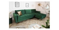 Canapé d'angle KOLIRI vert émeraude vu de côté