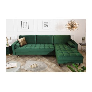 Canapé d'angle KOLIRI vert émeraude mis en situation