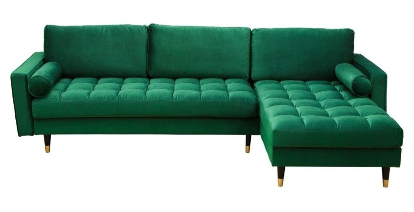 Canapé d'angle KOLIRI vert émeraude