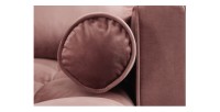 Zoom sur l'accoudoir du canapé d'angle KOLIRI rose poudré