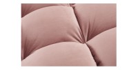 Zoom sur l'assise du canapé d'angle KOLIRI rose poudré