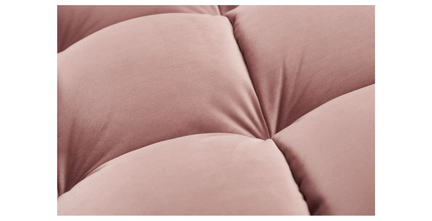 Zoom sur l'assise du canapé d'angle KOLIRI rose poudré