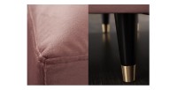 Zoom sur les détails du canapé d'angle KOLIRI rose poudré