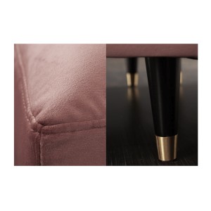 Zoom sur les détails du canapé d'angle KOLIRI rose poudré