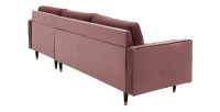 Canapé d'angle KOLIRI rose poudré vu de dos